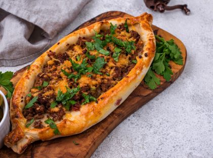 Turkish pide, a pizza-like pastry pocket