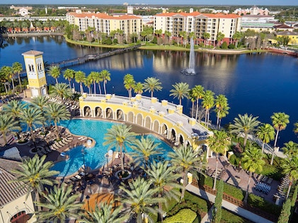 An aerial view of Tuscany Village, a Hilton Grand Vacations Club, Orlando, Florida