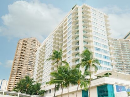 Exterior of The Modern, a Hilton Vacation Club in Honolulu, Oahu, Hawaii