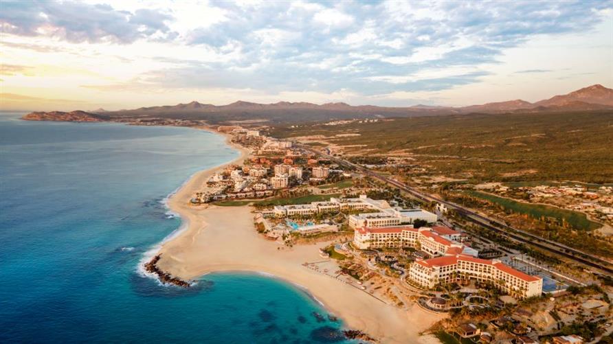 Aerial view of La Pacifica Los Cabos, a Hilton Club in Mexico near the beach
