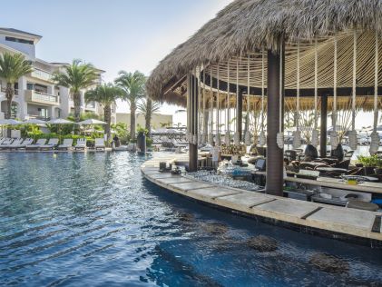 The poolside bar at Cabo Azul, a Hilton Vacation Club in Los Cabos, Mexico